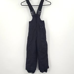 Sport Essentials 4 black zip front snow pants overalls pockets winter ski warm